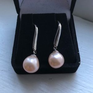 Genuine Cultured Pink Pearl Earrings
